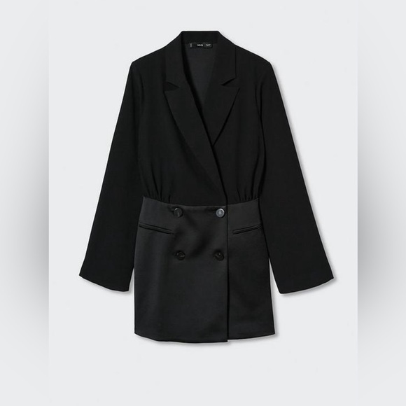 Mango Black Double-Breasted Mini Dress - Picture 2 of 6